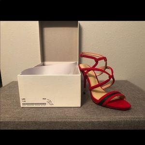 Red strapped heels